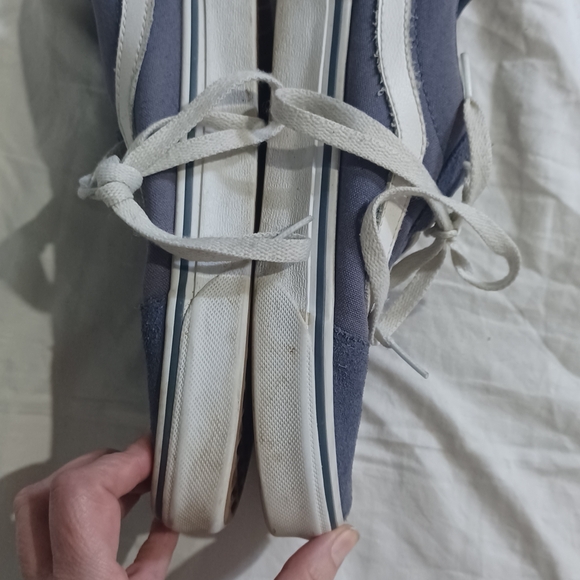 Blue and White Suede Sneakers - Picture 3 of 5